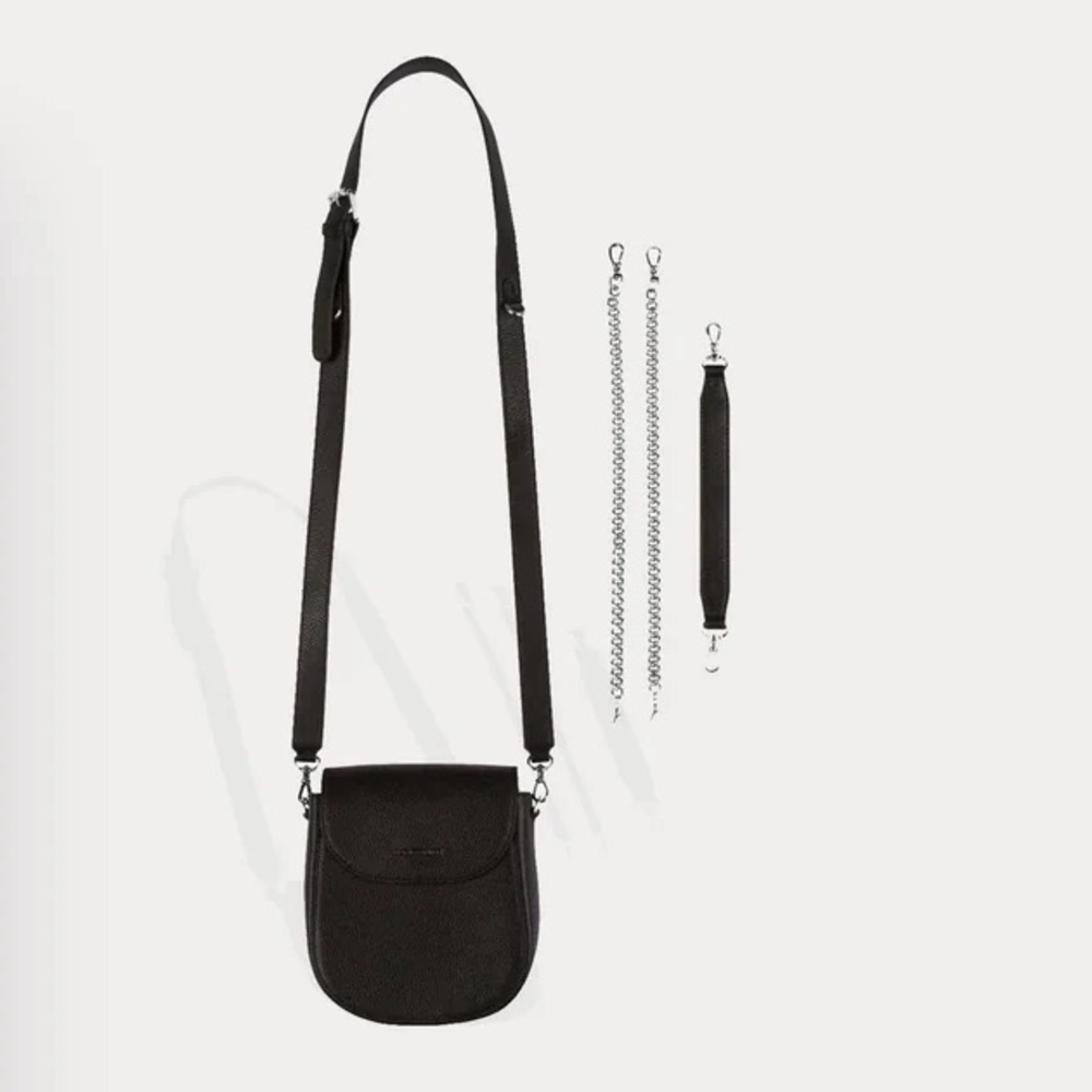 Shay Bandolier Black Crossbody Bag with Chain Strap (silver!) - Picture 12 of 16